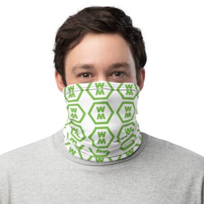 White & Green Neck Gaiter