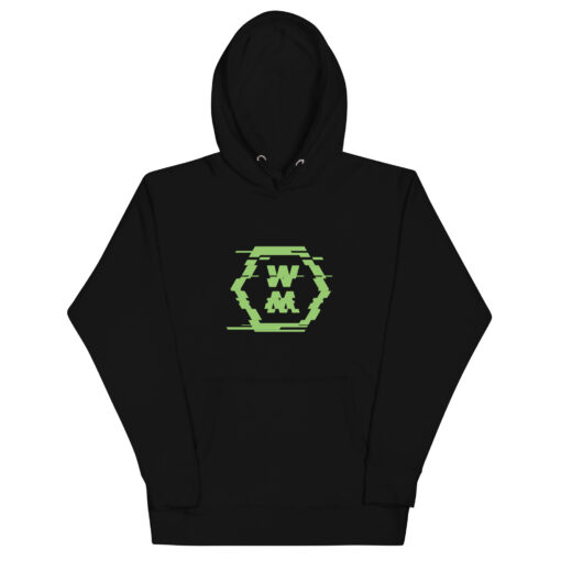 unisex-premium-hoodie-black-front-684c52fb47038.jpg WM Glitch Logo Unisex Hoodie
